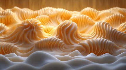Abstract Cream Wave Landscape Artistic Rendering