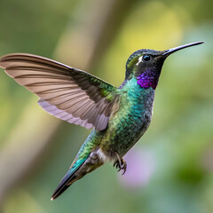 flying photorealistic hummingbird front view