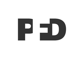 Fototapeta premium PFD logo design. Initial letter P F D bold font style for tech startups, consulting, corporate branding. Creative company name, headlines typography identity, trendy logotype.