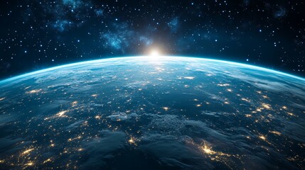 Obraz premium Earth's Serenity: A Digital Perspective on Conscious Innovations in Green Technology
