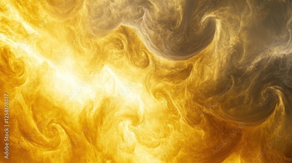 Poster Swirling yellow and gray clouds of Venus envelop the planet in a dense and ethereal atmosphere under glowing sunlight. Generative AI