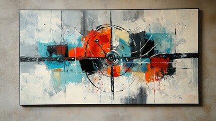 Nostalgic oil painting with hand-painted abstract art creates a vintage hanging picture