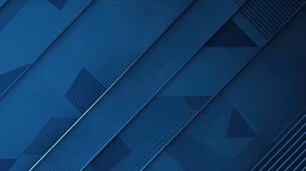 Fototapeta premium Abstract minimalist wallpaper with clean triangles and circles on Blue background. Banner template with white center text area. Ideal for modern designs.