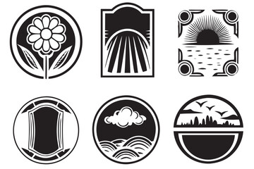 set of vintage black and white themes grayscale illustrations high quality editable vector designs and illustration