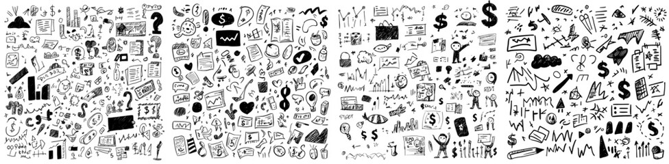 Sketch Hand Made Design Modern of Traditional Financial Business Doodles