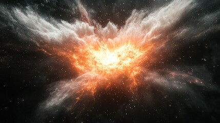Obraz premium Cosmic Explosion: A Fiery Celestial Event