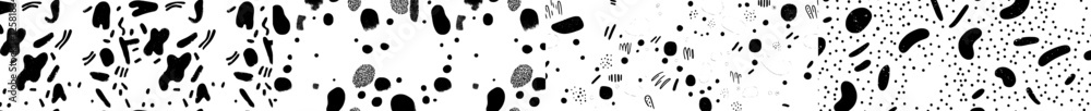 Poster a collection of modern, stylized hand-drawn shapes and design elements for pattern creation. modern 
