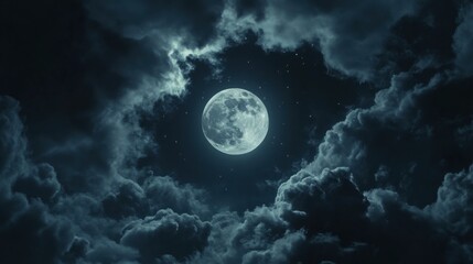 A celestial being gliding through an infinite sea of cosmic clouds, nebulae swirling under the moon silver glow