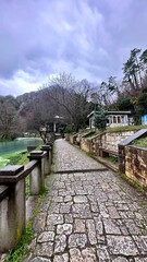 Walking path along the Black Sea embankment in Abkhazia