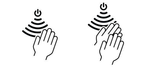 Hand sensor, motion sensor. Safety, security surveillance video camera eye, cctv alert. Attention, motion detector infrared. Radio frequency Alarm system. Сontactless, sensor waves signal. 