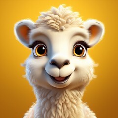 Niedliches Kamel, gelber Hintergrund