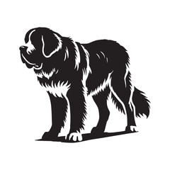 Artistic Saint Bernard silhouette with well-defined shape - Saint Bernard illustration - minimal Saint Bernard vector - dog silhouette

