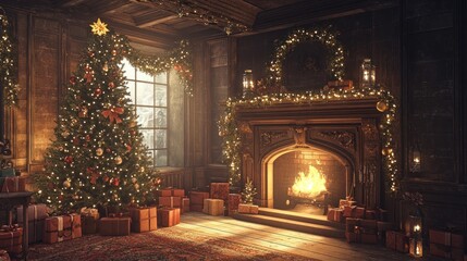 A Cozy Christmas Eve in a Victorian Mansion