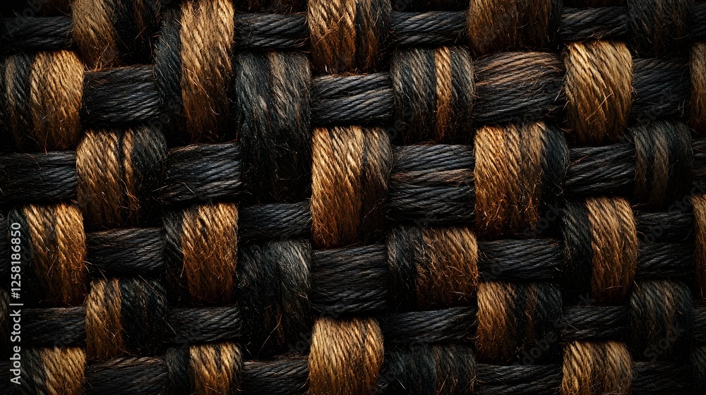 Poster close-up view of a richly textured woven fabric. the image showcases the intricate details of the bl