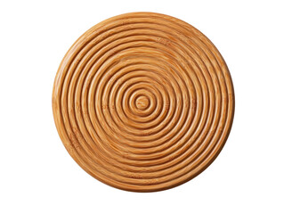 Circular Bamboo Plate with Intricate Spiral Design Perfect for Serving and Decorating Kitchen Spaces