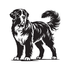 Saint Bernard silhouette designed for pet-related branding and graphics - Saint Bernard illustration - minimal Saint Bernard vector - dog silhouette
