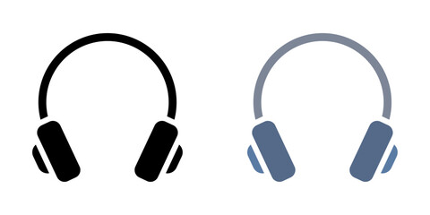 Headset icons pack in black and colored version