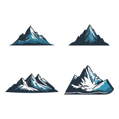 mountain set icon logo vector design 