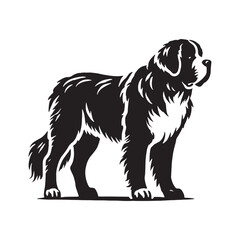 Stylish Saint Bernard silhouette capturing the essence of the breed - Saint Bernard illustration - minimal Saint Bernard vector - dog silhouette
