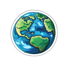 Colorful Cartoon Earth Illustration