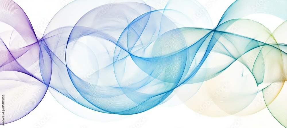 Poster pastel harmony abstract background with overlapping circles, soft bokeh, and space for text