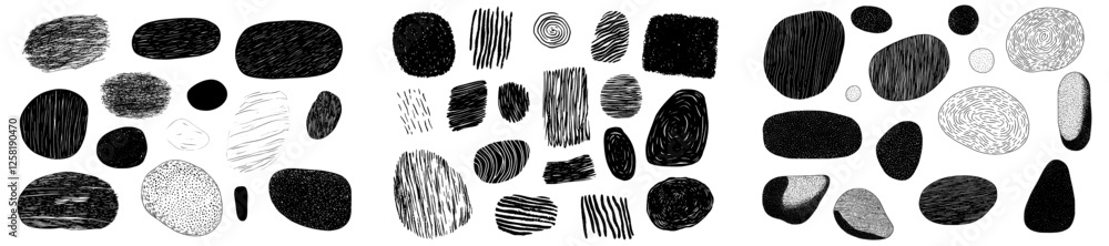 Poster a collection of hand-drawn, grunge-style circle highlights. these include round scrawl frames and el