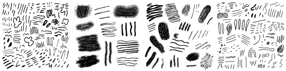 Set of hand-drawn elements designed for editing and selecting text