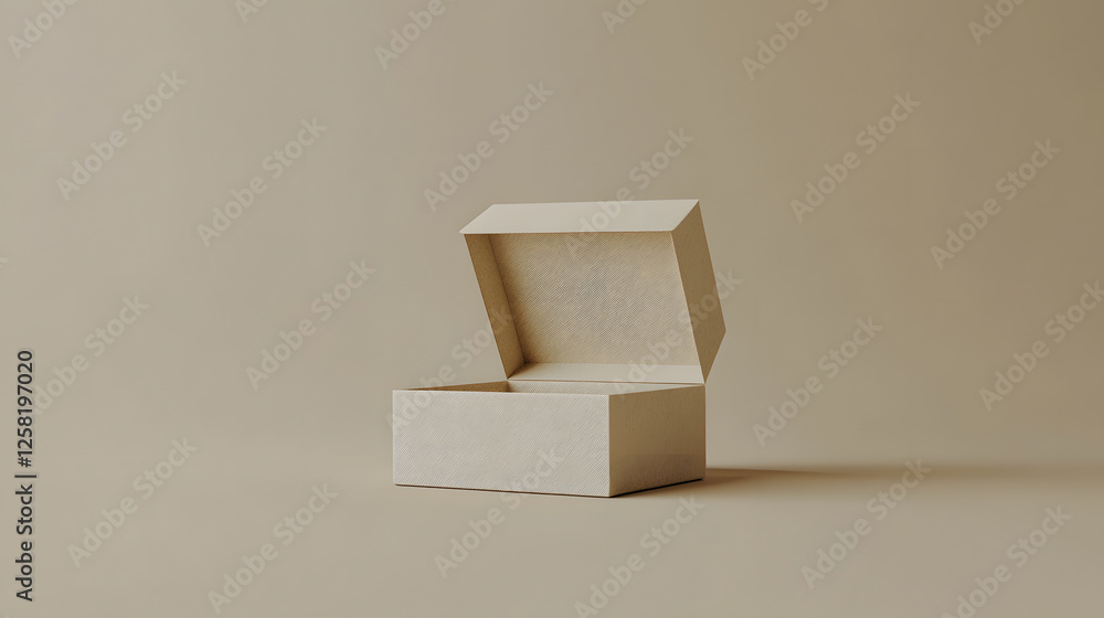 Poster A minimalist open box on a neutral background, emphasizing simplicity and elegance