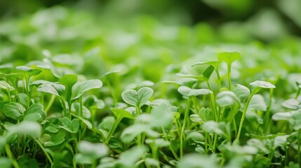 Obraz premium Improve and preparation of soil. Lush green foliage with young leaves in a vibrant, natural setting.