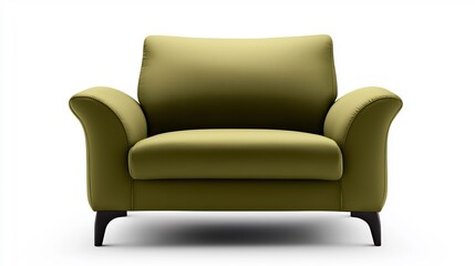Fototapeta premium Olive Green Armchair Isolated Studio Shot