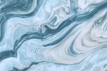 Obraz premium Abstract fluid art with swirling blue and white marble texture