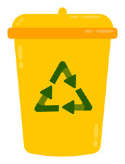Go Green Recycling Bin Illustration