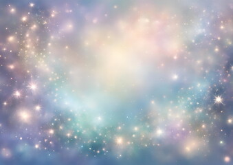 Fototapeta premium Pastel starry background with sparkling particles.