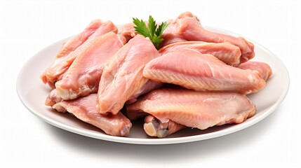 Raw Chicken Wings Isolated White Background
