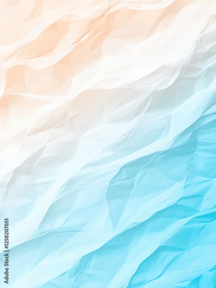 Aufkleber wrinkled paper with a gradient from light peach to blue creates an interesting abstract pattern.