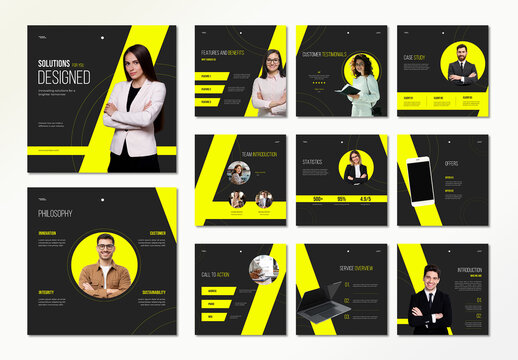 Business Social Media Post with Yellow Black