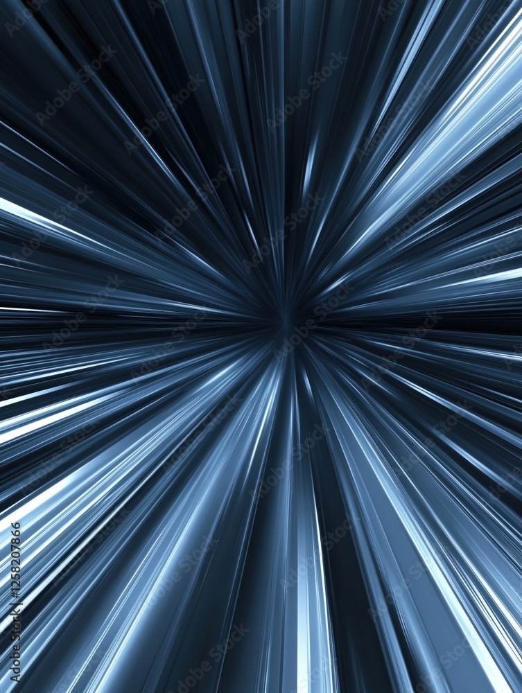 Aufkleber abstract converging lines, creating a sense of movement and depth in shades of blue and white.