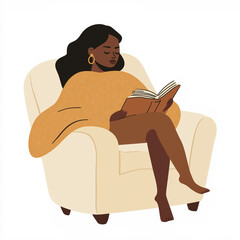 girl with a book, flatstyle, computer
