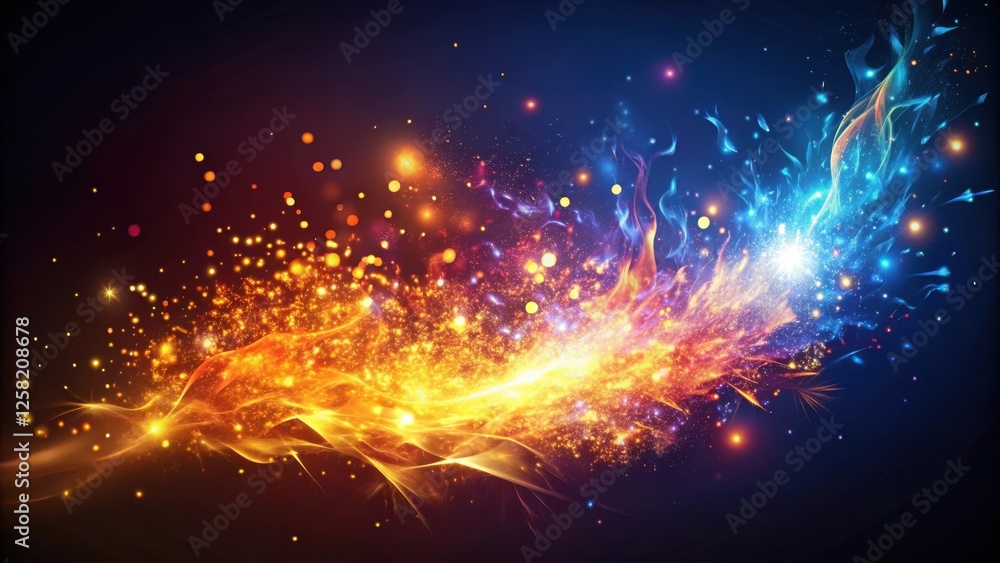 Leinwandbilder Abstract Fire and Ice Collision A Dynamic Display of Color and Light