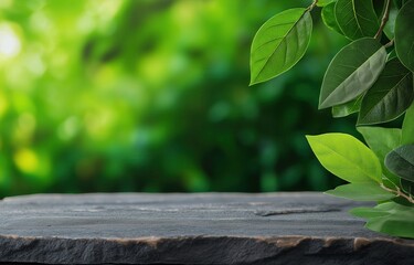Nature's loveconnected moment lush green leaves tranquil outdoor setting close-up view serene environment