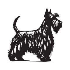Exquisite Scottish Terrier silhouette designed for artistic creativity - Scottish Terrier illustration - minimal Scottish Terrier vector - dog silhouette

