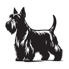 Captivating Scottish Terrier silhouette with artistic precision - Scottish Terrier illustration - minimal Scottish Terrier vector - dog silhouette
