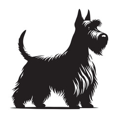 Sharp and confident Scottish Terrier silhouette featuring clear edges - Scottish Terrier illustration - minimal Scottish Terrier vector - dog silhouette
