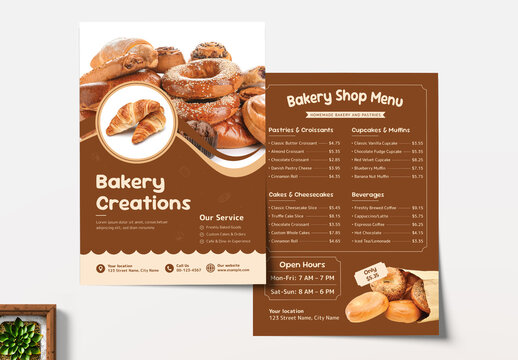 Bakery Menu Flyer Layout