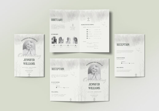 Memorial Funeral Program Brochure Layout