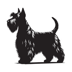 Unique Scottish Terrier silhouette crafted with precision and clarity - Scottish Terrier illustration - minimal Scottish Terrier vector - dog silhouette

