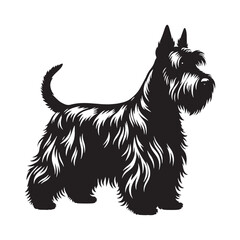 Simplistic Scottish Terrier silhouette for versatile design needs - Scottish Terrier illustration - minimal Scottish Terrier vector - dog silhouette
