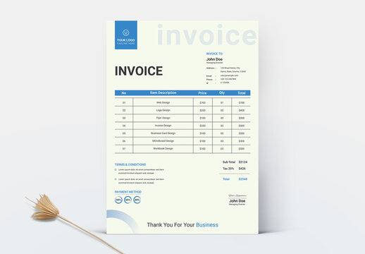 Print Invoice Layout Cmyk