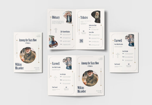 Funeral Program Invitation Brochure Layout