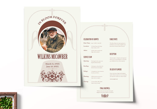 Memorial Event Funeral Program